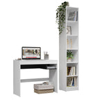 Escrivaninha Madesa Rubi + Estante Livreiro 6906 Branco