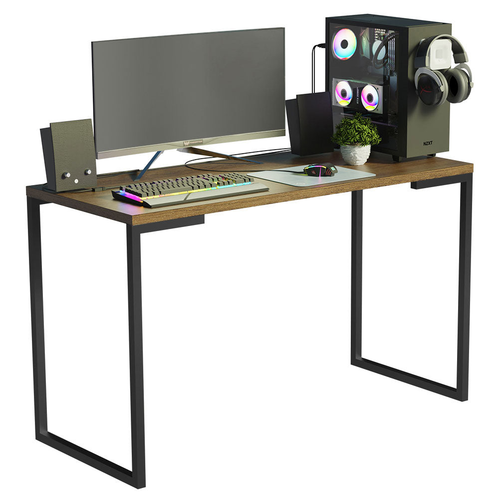 Conjunto Escritório Home Office com Mesa Industrial + Estante Escada Rustic/Preto Madesa