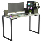 Conjunto Escritório Home Office com Mesa Industrial + Estante Escada Preto/Cinza Madesa