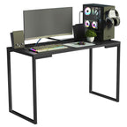 Conjunto Escritório Home Office com Mesa Industrial + Estante Escada Preto  Madesa