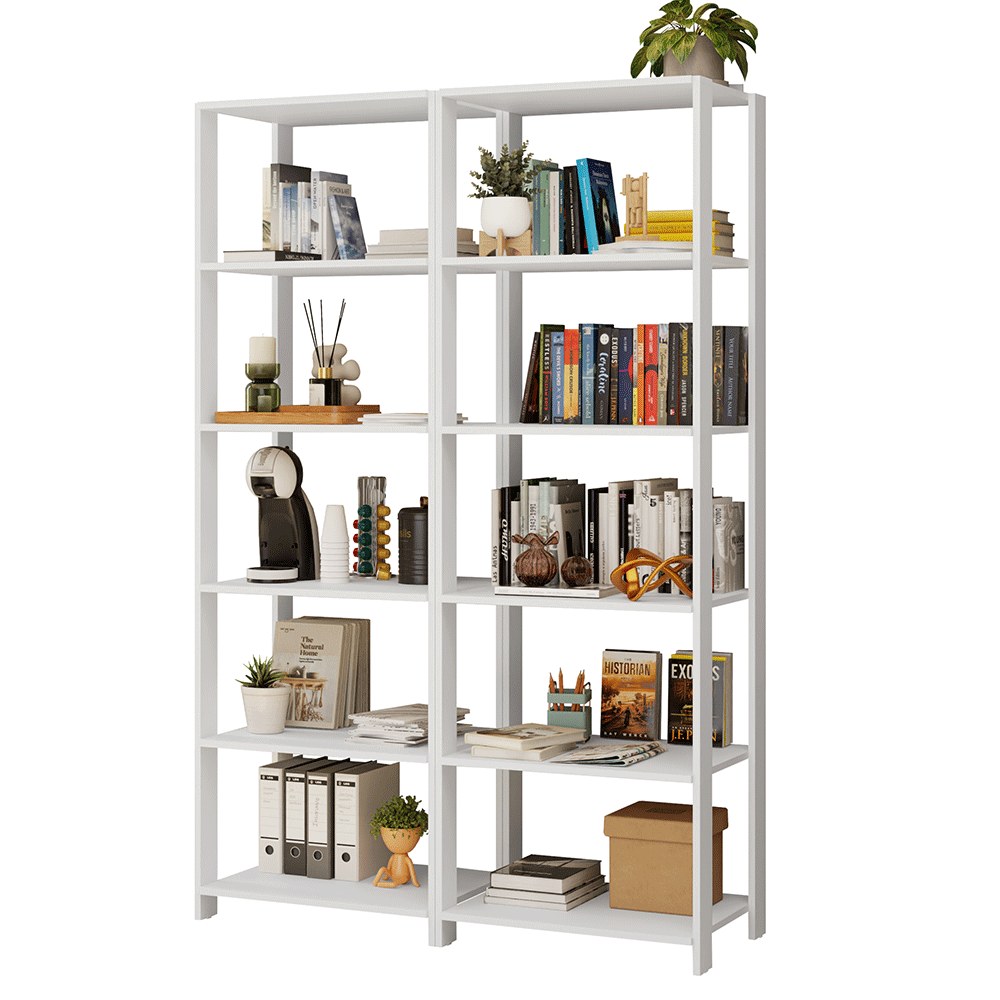 Estante Armário Multiuso para Escritório 118cm 10 Prateleiras Branco Madesa