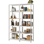 Estante Armário Multiuso para Escritório 118cm 10 Prateleiras Branco Madesa