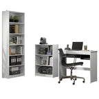 Escrivaninha Madesa Rubi + Estante 6908 + Estante 6907 Branco/Preto