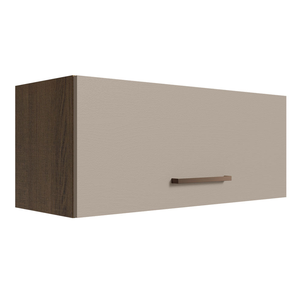 Armário Aéreo Multiuso 80cm 1 Porta Basculante Rustic/Crema Agata Madesa