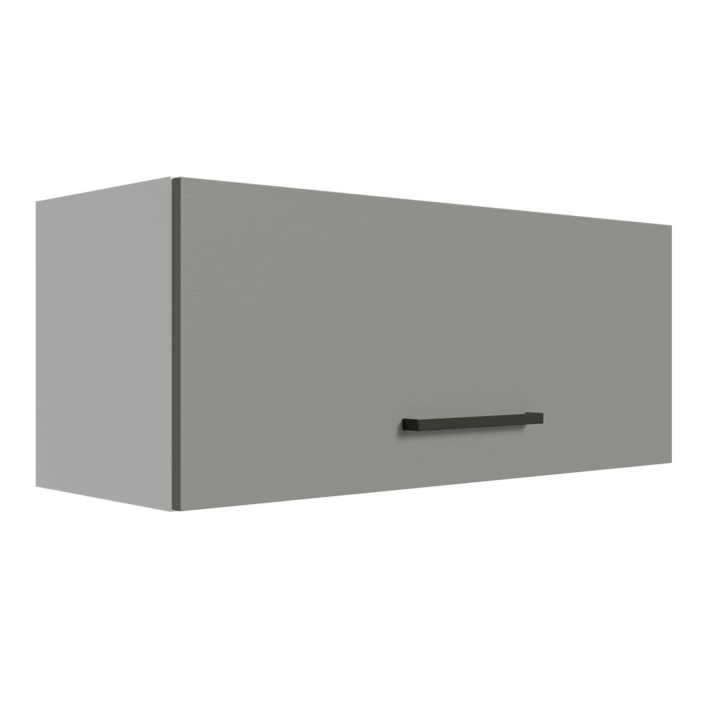 Armário Aéreo Multiuso 80cm 1 Porta Basculante Branco/Cinza Agata Madesa