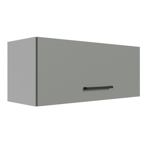 Armário Aéreo Multiuso 80cm 1 Porta Basculante Branco/Cinza Agata Madesa