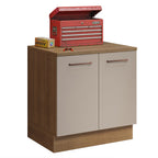 Balcão Multiuso 80cm 2 Portas Rustic/Crema Agata Madesa