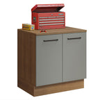 Balcão Multiuso 80cm 2 Portas Rustic/Cinza Agata Madesa