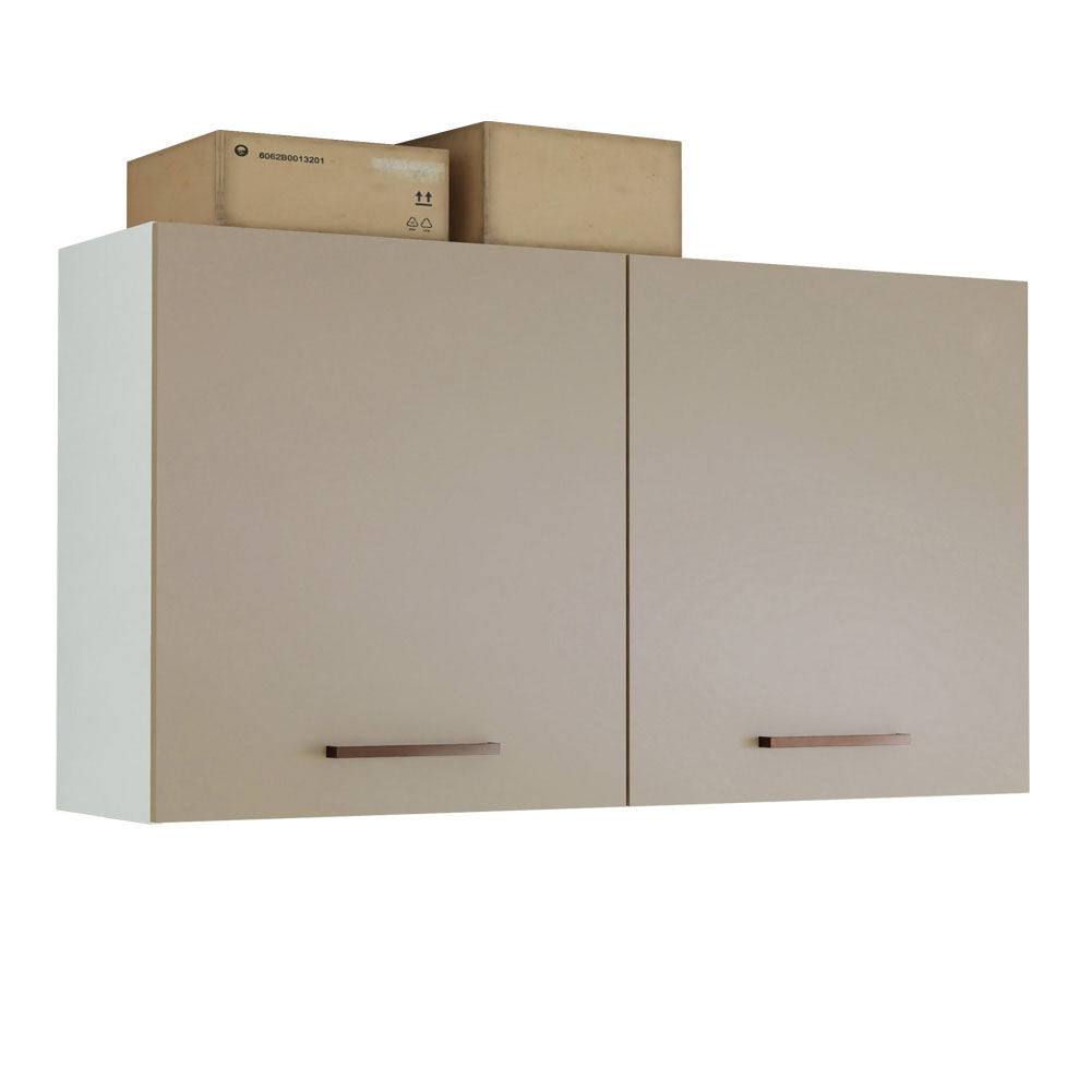 Armário Aéreo Multiuso 120cm 2 Portas Branco/Crema Agata Madesa
