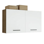 Armário Aéreo Multiuso 120cm 2 Portas Rustic/Branco Agata Madesa
