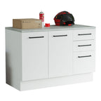 Balcão Multiuso 120cm 2 Portas 3 Gavetas Branco Agata Madesa