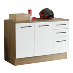 Balcão Multiuso 120cm 2 Portas 3 Gavetas Rustic/Branco Agata Madesa