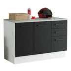Balcão Multiuso 120cm 2 Portas 3 Gavetas Branco/Preto Agata Madesa
