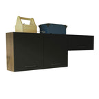 Kit com 2 Armários Aéreos Multiuso 3 Portas Rustic/Preto Agata Madesa