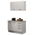 Kit com Balcão e Armário Aéreo Multiuso 120cm Branco Agata Madesa