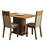 Conjunto Sala de Jantar Madesa Gabi Mesa Tampo de Madeira com 2 Cadeiras Rustic/Crema/Sintético Bege
