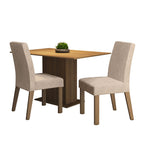 Conjunto Sala de Jantar Madesa Manu Mesa Tampo de Madeira com 2 Cadeiras Rustic/Imperial
