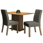 Conjunto Sala de Jantar Mesa Tampo de Madeira 2 Cadeiras Rustic/Silver Tainá Madesa