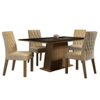Conjunto Sala de Jantar Madesa Ingrid Mesa Tampo de Madeira com 4 Cadeiras Rustic/Preto/Imperial