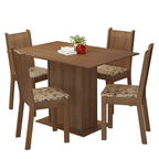 Conjunto Sala de Jantar Madesa Luana Mesa Tampo de Madeira com 4 Cadeiras Rustic/Bege Marrom