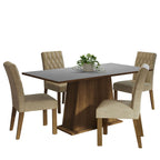 Conjunto Sala de Jantar Mesa Tampo de Madeira 4 Cadeiras Rustic/Cinza/Imperial Ashley Madesa