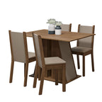 Conjunto Sala de Jantar Mesa Tampo de Madeira 4 Cadeiras Rustic/Crema/Bege Sophie Madesa