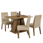 Conjunto Sala de Jantar Mesa Tampo de Madeira 4 Cadeiras Rustic/Imperial Agnes Madesa