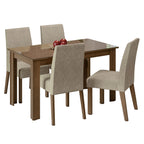 Conjunto Sala de Jantar Mesa Tampo de Vidro 4 Cadeiras Rustic/Imperial Antônia Madesa