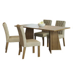 Conjunto Sala de Jantar Mesa Tampo de Madeira 4 Cadeiras Rustic/Crema/Imperial Ruby Madesa