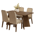 Conjunto Sala de Jantar Tampo de Madeira 4 Cadeiras Rustic/Imperial Évora Madesa