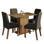Conjunto Sala de Jantar Tampo de Madeira 4 Cadeiras Rustic/Oxford Acácia Madesa