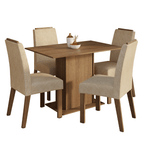 Conjunto Sala de Jantar Tampo de Madeira 4 Cadeiras Rustic/Imperial Acácia Madesa