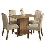 Conjunto Sala de Jantar Tampo de Madeira 4 Cadeiras Rustic/Imperial Romã Madesa