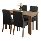 Conjunto Sala de Jantar Tampo de Madeira 4 Cadeiras Rustic/Oxford Hera Madesa