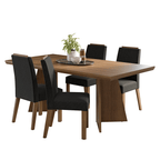 Conjunto Sala de Jantar Tampo de Madeira 4 Cadeiras Rustic/Oxford Arles Madesa