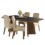 Conjunto Sala de Jantar Tampo de Madeira 4 Cadeiras Rustic/Preto/Imperial Arles Madesa