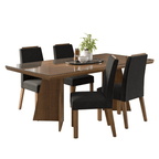 Conjunto Sala de Jantar Tampo com Vidro 4 Cadeiras Rustic/Oxford Todi Madesa