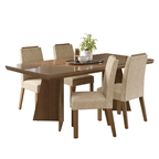 Conjunto Sala de Jantar Tampo com Vidro 4 Cadeiras Rustic/Imperial Todi Madesa