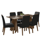 Conjunto Sala de Jantar Tampo de Vidro 6 Cadeiras Rustic/Oxford Madrid Madesa