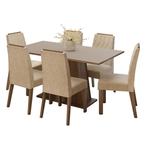 Conjunto Sala de Jantar Tampo de Madeira 6 Cadeiras Rustic/Crema/Imperial Cedro Madesa