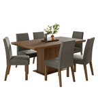 Conjunto Sala de Jantar Tampo de Madeira 6 Cadeiras Rustic/Silver Grasse Madesa