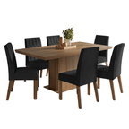 Conjunto Sala de Jantar Tampo de Madeira 6 Cadeiras Rustic/Oxford Luso Madesa