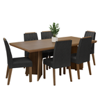 Conjunto Sala de Jantar Tampo de Madeira 6 Cadeiras Rustic/Oxford Sarlat Madesa