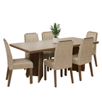 Conjunto Sala de Jantar Tampo de Madeira 6 Cadeiras Rustic/Cinza/Imperial Sarlat Madesa