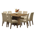 Conjunto Sala de Jantar Mesa Tampo de Madeira 8 Cadeiras Rustic/Imperial Doris Madesa
