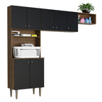 Kit Área de Serviço Lavanderia 235cm Rustic/Preto Gourmet Madesa