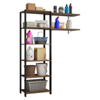 Estante Multiuso + Prateleiras para Lavanderia 139cm Rustic/Preto Madesa