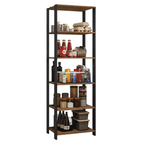 Armário Estante Multiuso Organizador Despensa 5 Prateleiras 59cm Rustic/Preto Madesa