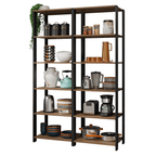 Armário Estante Multiuso Organizador 10 Prateleiras 118cm Rustic/Preto Madesa