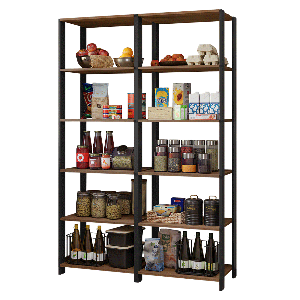Armário Estante Multiuso Organizador Despensa 10 Prateleiras 118cm Rustic/Preto Madesa